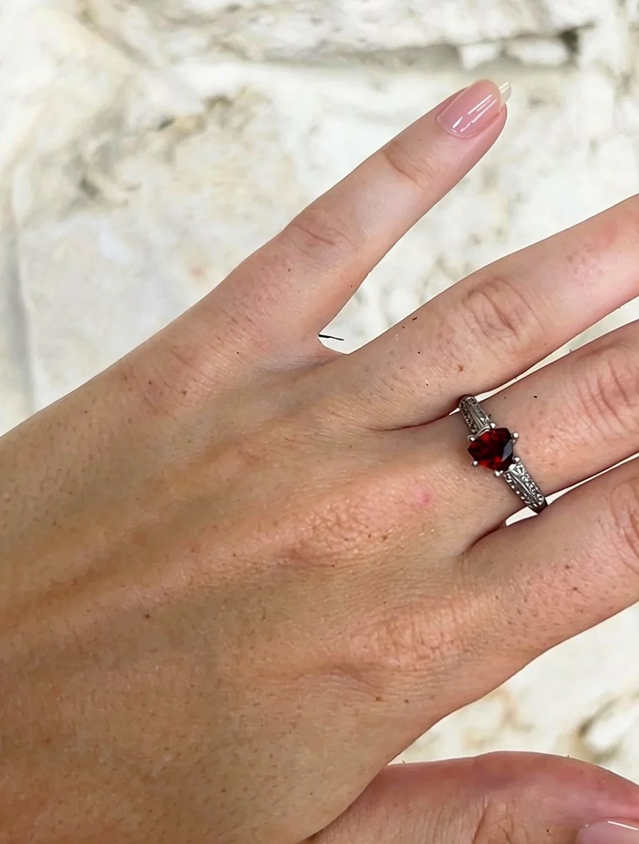 Garnet Silver Ring