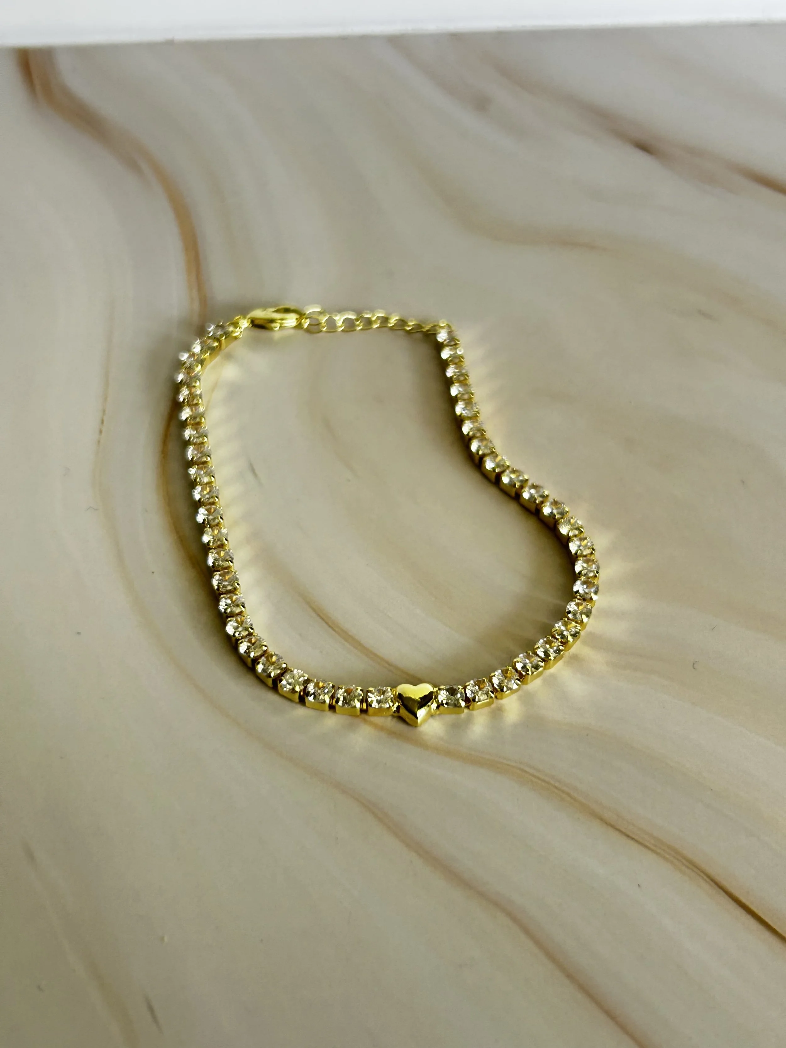 Cubic Zirconia Heart Chain