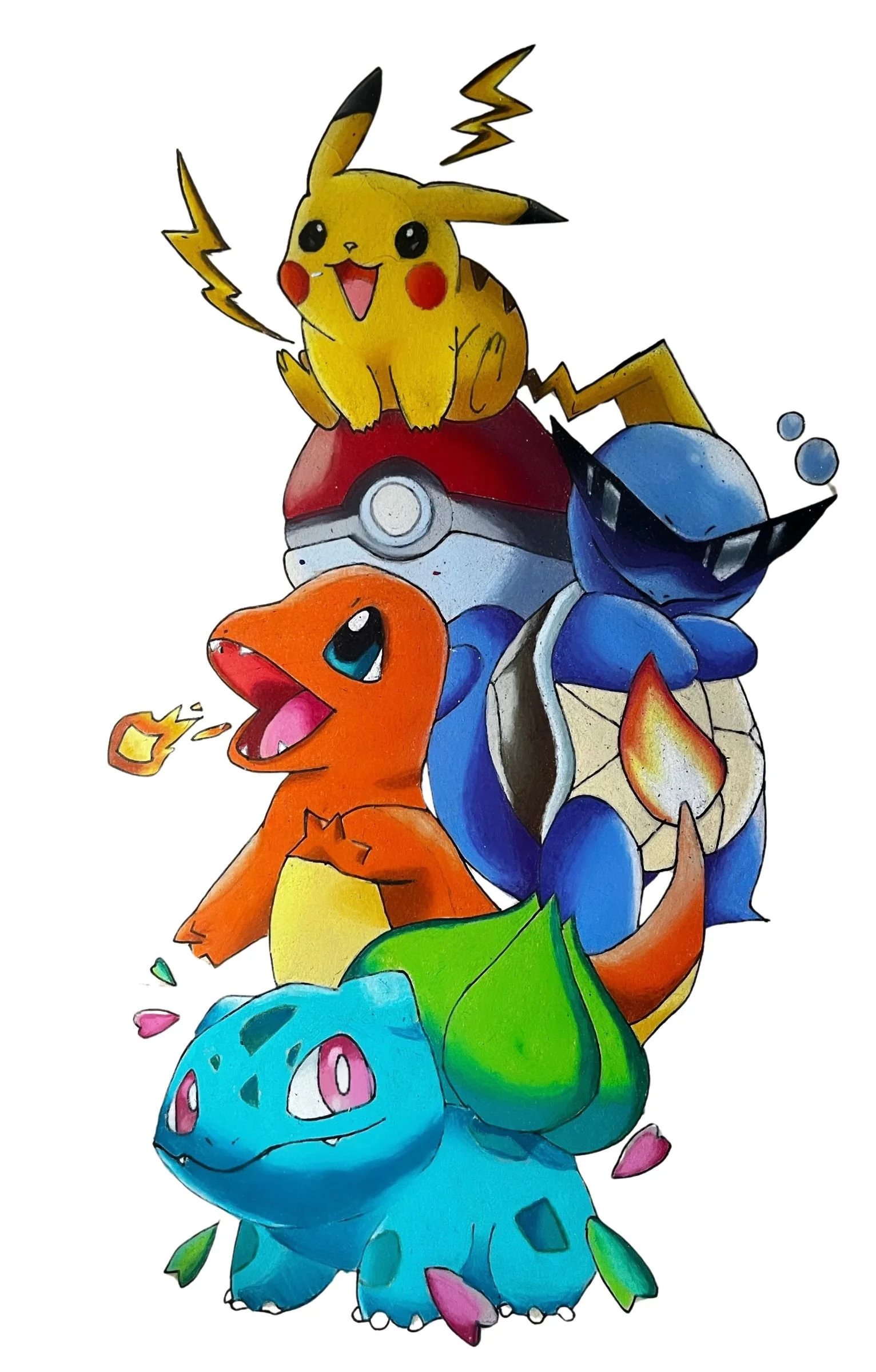 Hand-Drawn Pokémon Collage