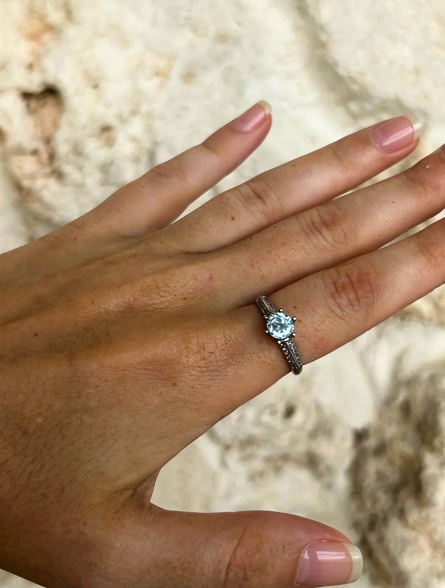 Aquamarine Silver Ring