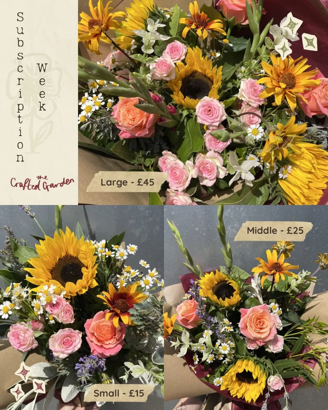 🌼 Subscription Weekend is coming! 🌼

If you&rsquo;ve been thinking about treating yourself (or someone else 😉), this is your sign.

My subscription orders are open for next week&rsquo;s bouquets! Every bouquet is handcrafted using beautiful season