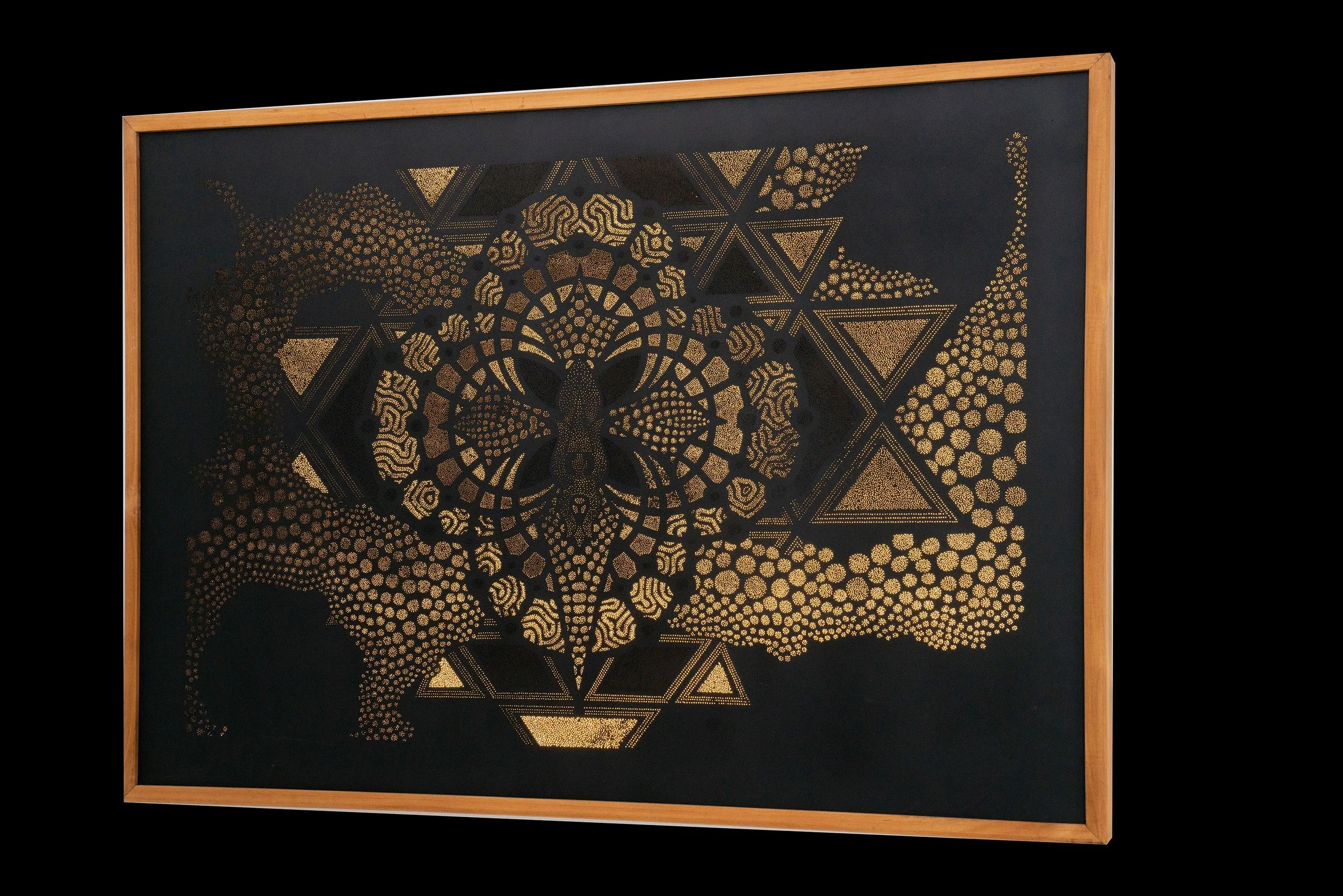 Right-side view of Divinity showing the layered structure, illuminated depth and changing visual appearance of the Photonic Pointillism Lightwork.