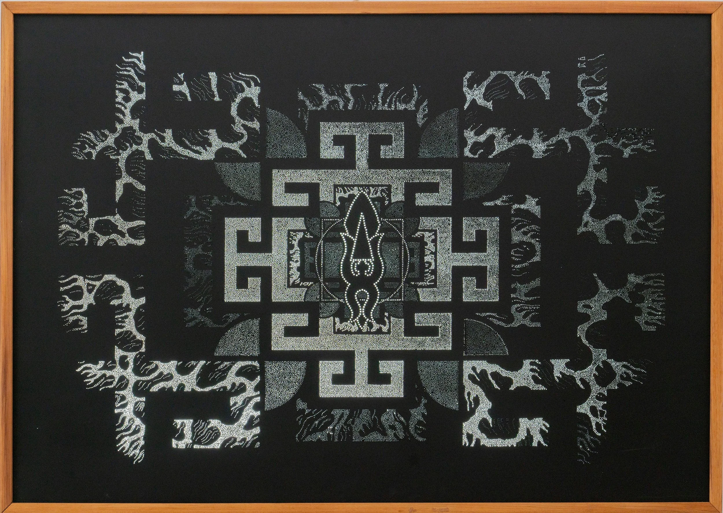 Ability, a Photonic Pointillism Lightwork by contemporary artist Patrick Hüttlinger symbolizing human potential, inner strength and transformation through sacred geometry.