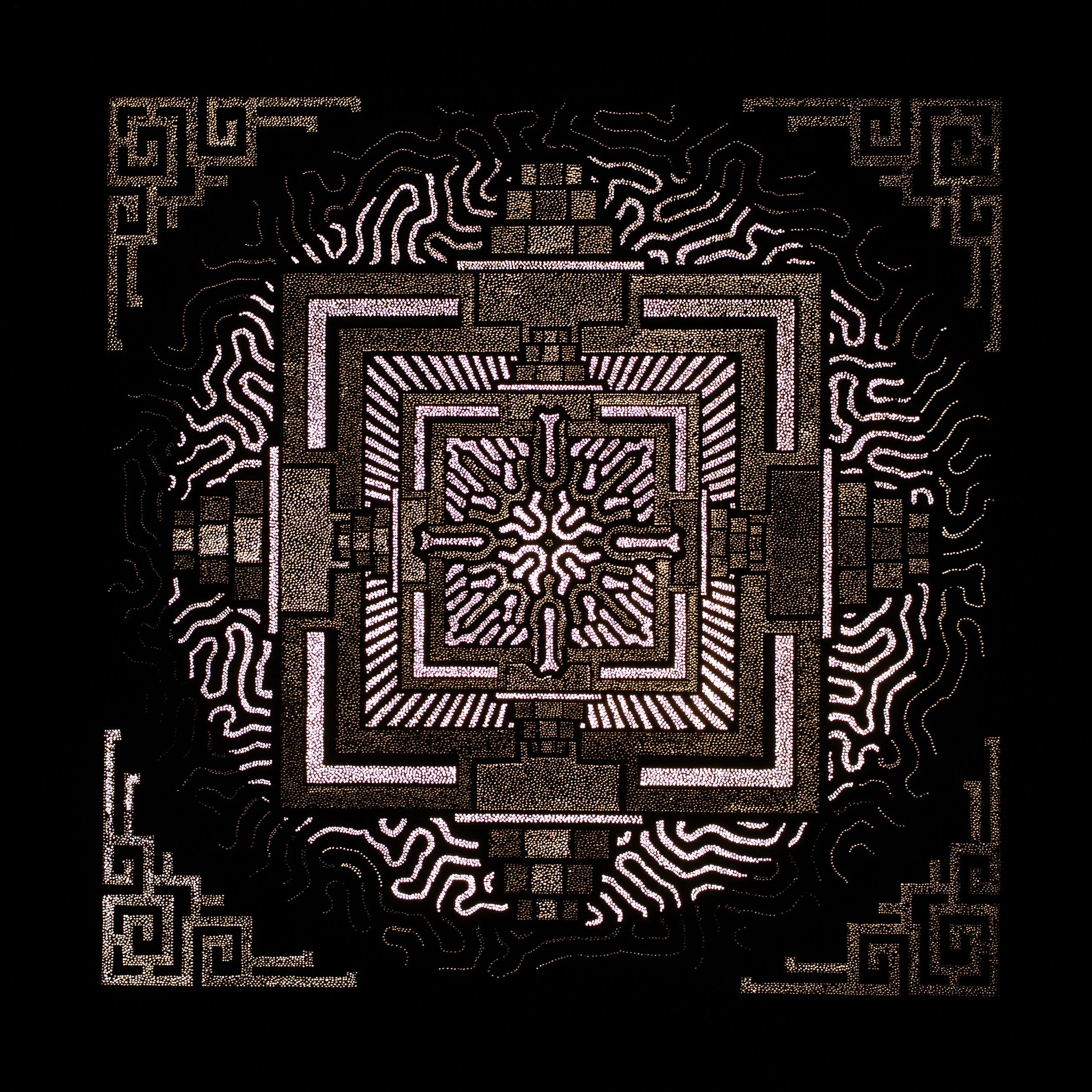 Gaia Veneranda, a Photonic Pointillism Lightwork by contemporary artist Patrick Hüttlinger inspired by the living intelligence, harmony and sacred geometry of nature.
