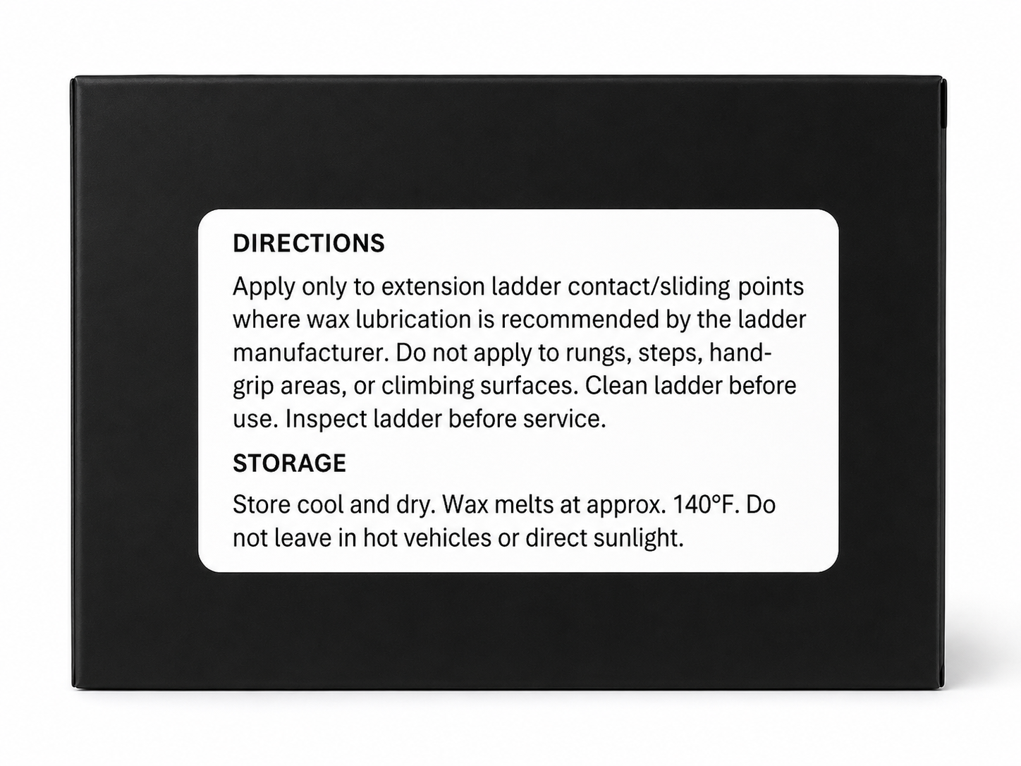 Ladder Wax for fire department ground ladder rail maintenance
