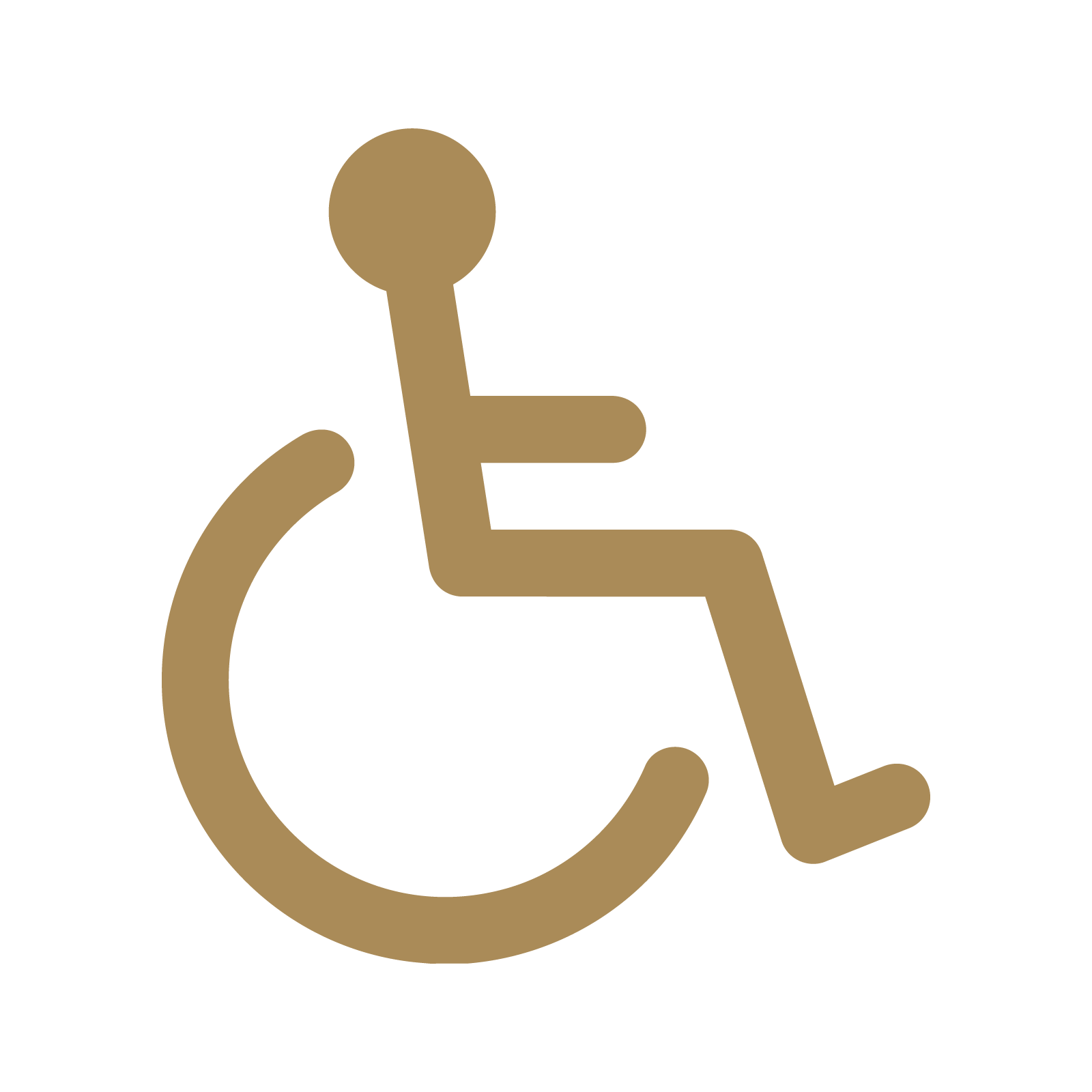 Accessibility wheelchair symbol in gold color