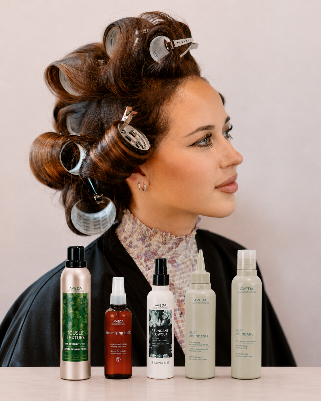 Create fuller-looking hair with the Aveda Pure Abundance collection. Featuring Pure Abundance Shampoo, Conditioning Rinse, Volumizing Tonic, Abundant Blowout Spray, and Tousled Texture Spray for lasting volume, body, and lightweight texture.