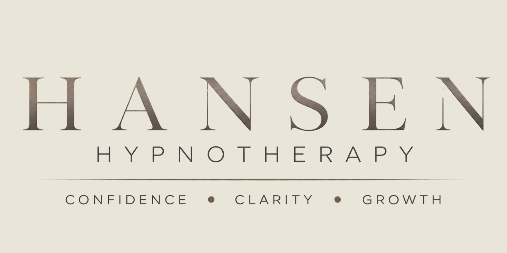 Hansen Hypnotherapy logo with the tagline Confidence, Clarity, Growth