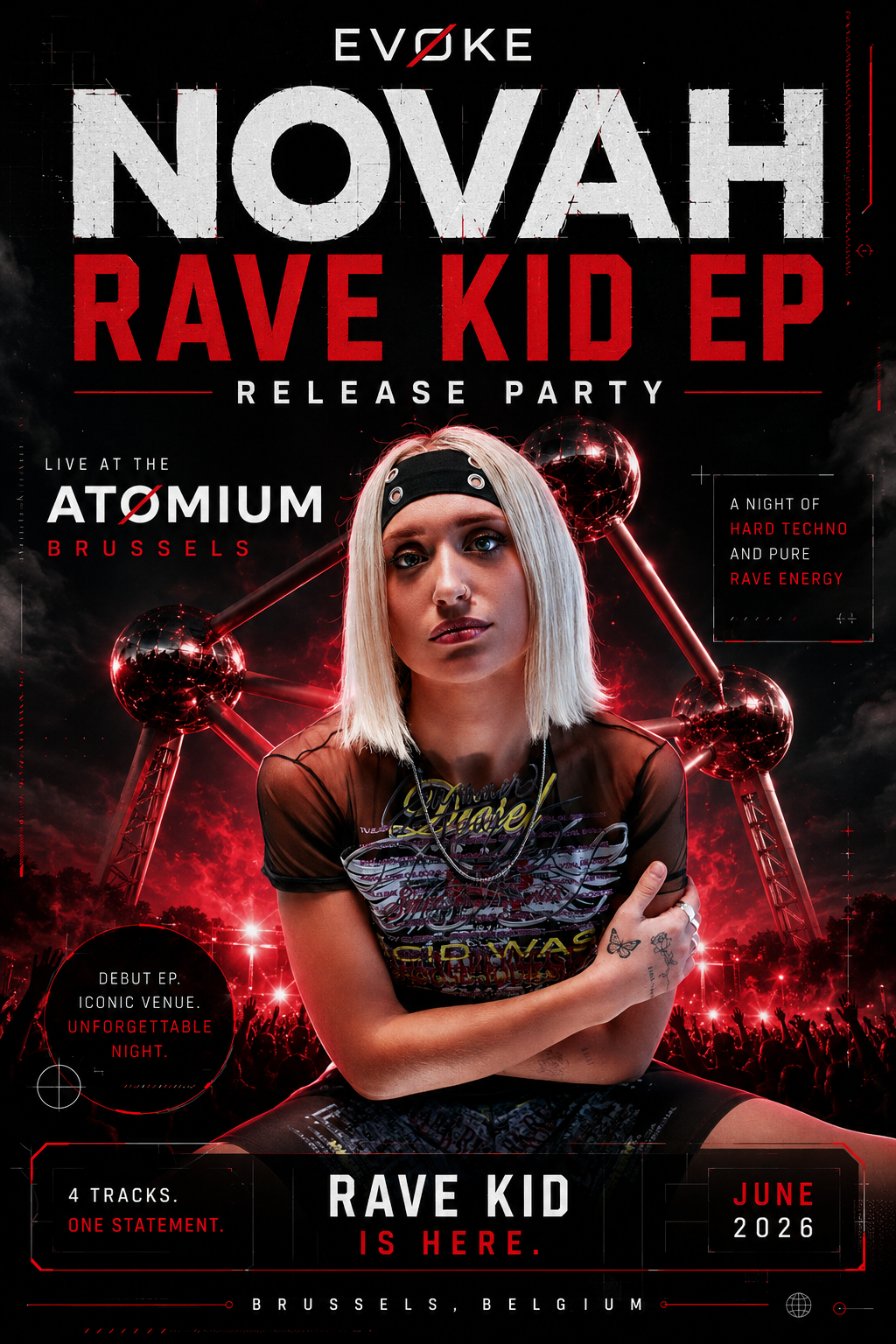 Novah Turns Brussels' Iconic Atomium Into the Ultimate Celebration for Her Debut Rave Kid EP