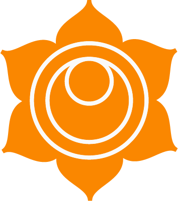 Orangefarbenes Lotusblatt mit weißen konzentrischen Kreisen in der Mitte.