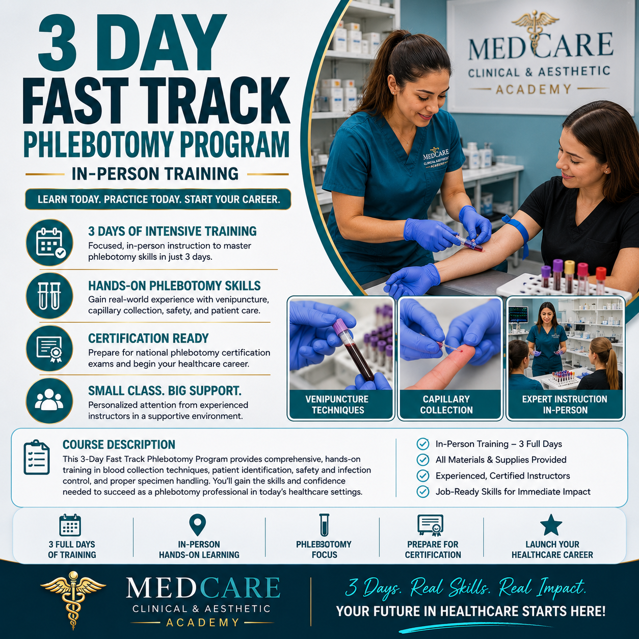 PHLEBOTOMY TEST PREP COURSE - IN PERSON 3 DAY FAST TRACK