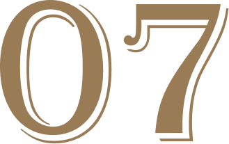 Number 07 in a gold-colored font on a black background