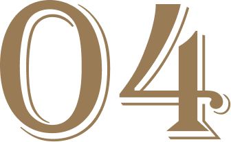 Close-up of the number 04 in a stylized brown font.