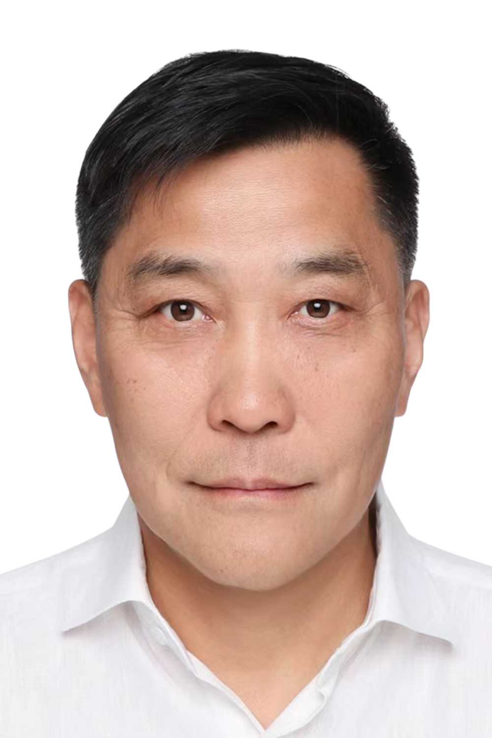 Xiaodong Yang wearing a white collared shirt, looking directly at the camera with a neutral expression.