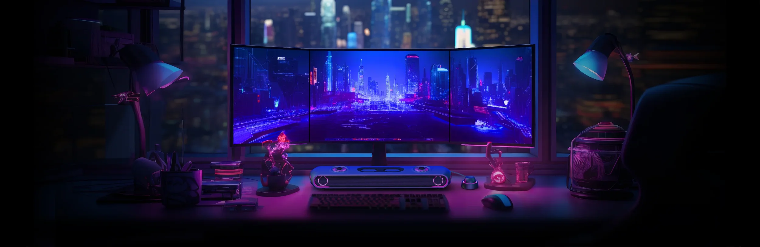 OXS Gaming Set-Up On Desk
