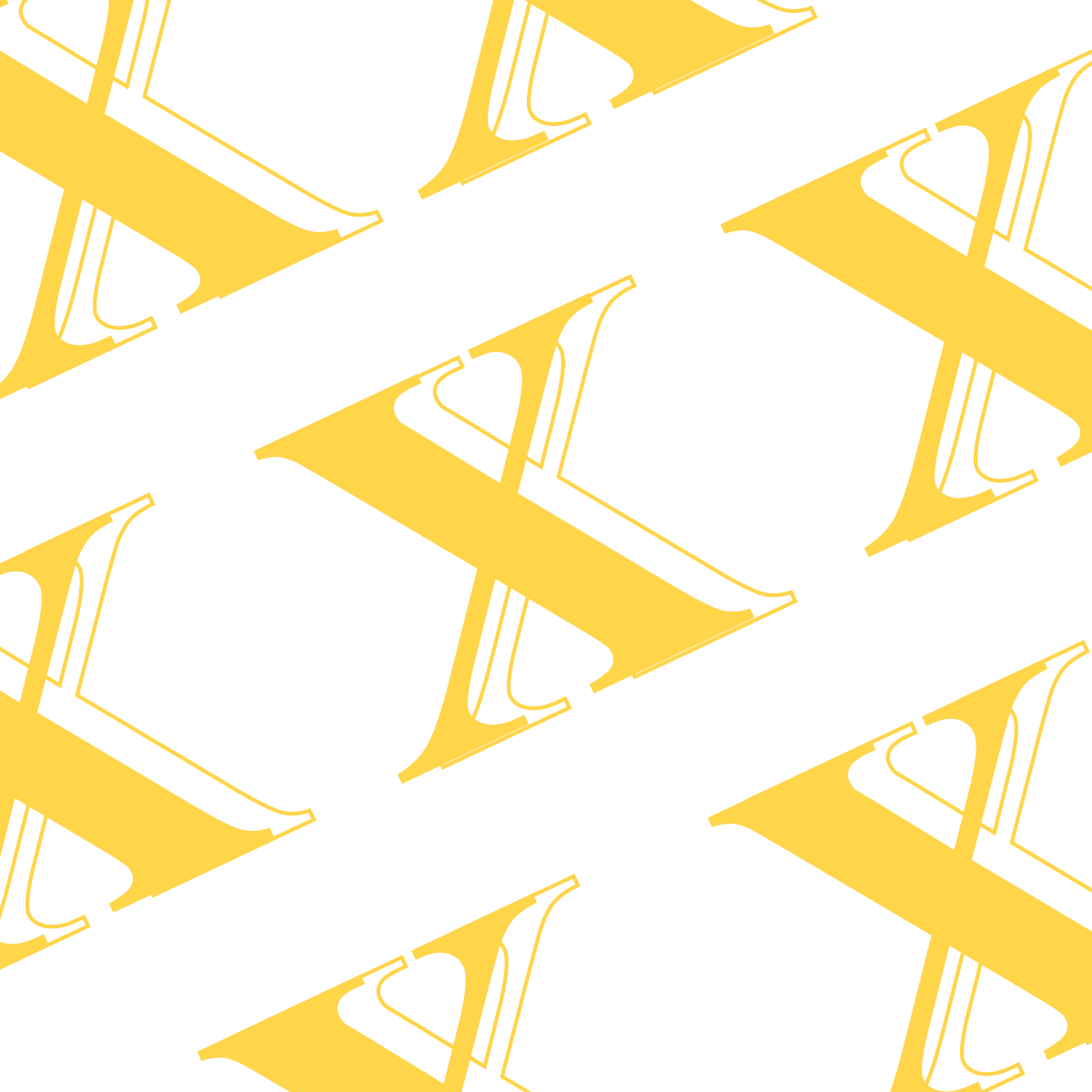 Pattern of yellow and white geometric shapes on a diagonal grid.
