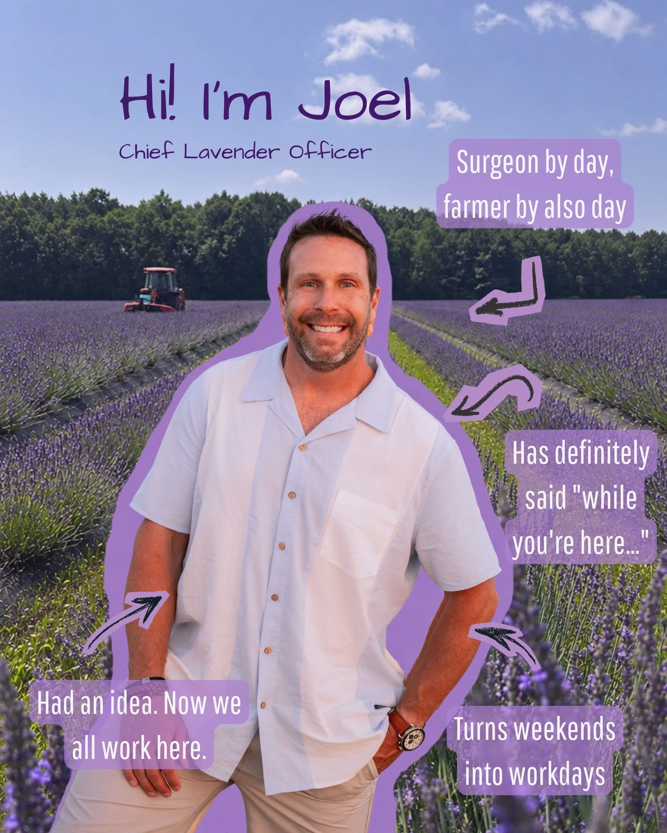 Meet the family behind the farm 💜 

What started as a family idea has quickly become a family practice. Everyone has a role, and a suspicious number of unpaid job titles. 😂🌱

Some of us planted the lavender. 
Some of us harvested it. 
Some of us d