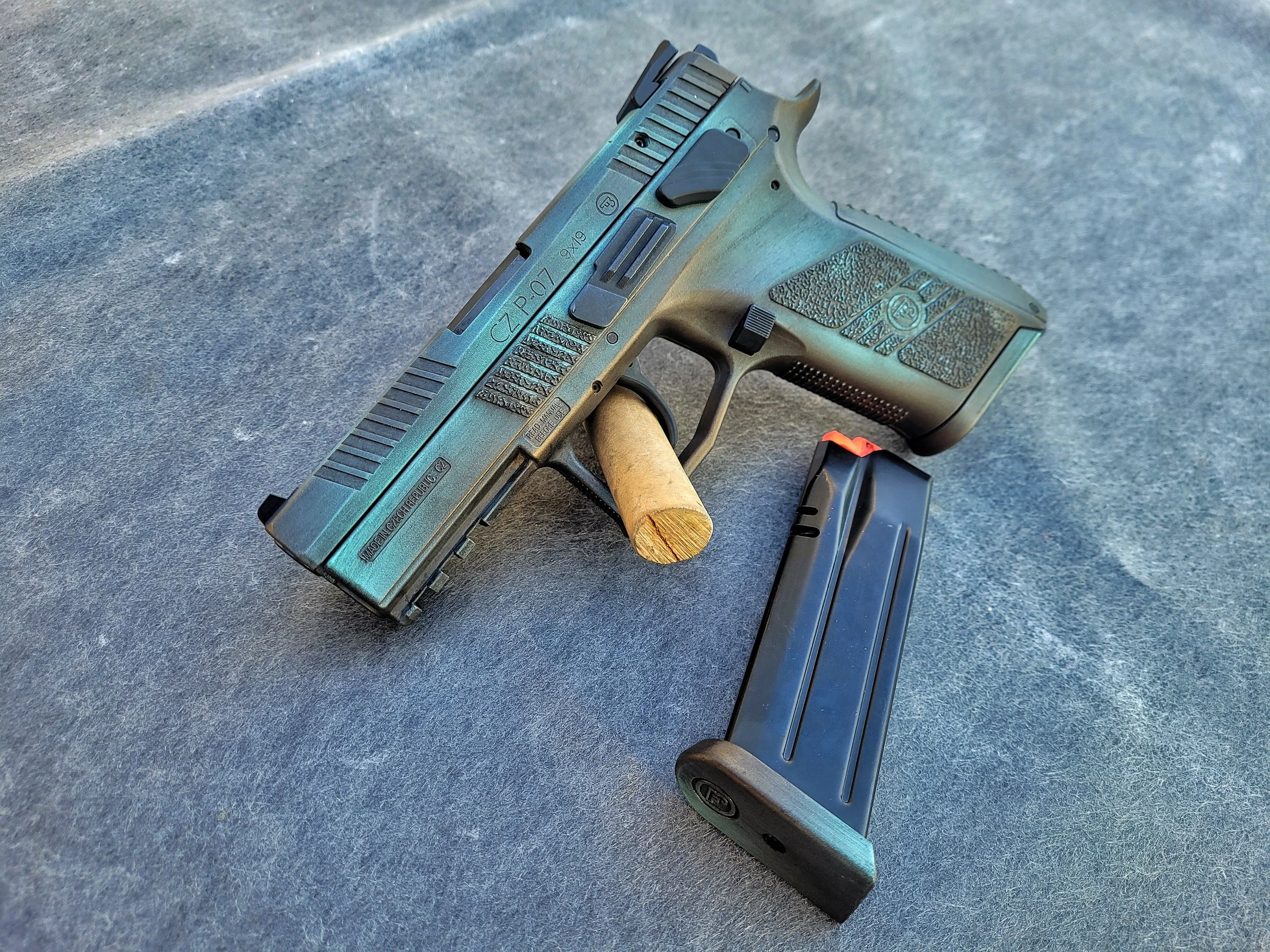2 Color Distressed Pistol+Slide+Mag Base Plate Example - $290