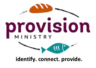 ProVision Ministry logo with a fish graphic and orange loaf of bread on top.