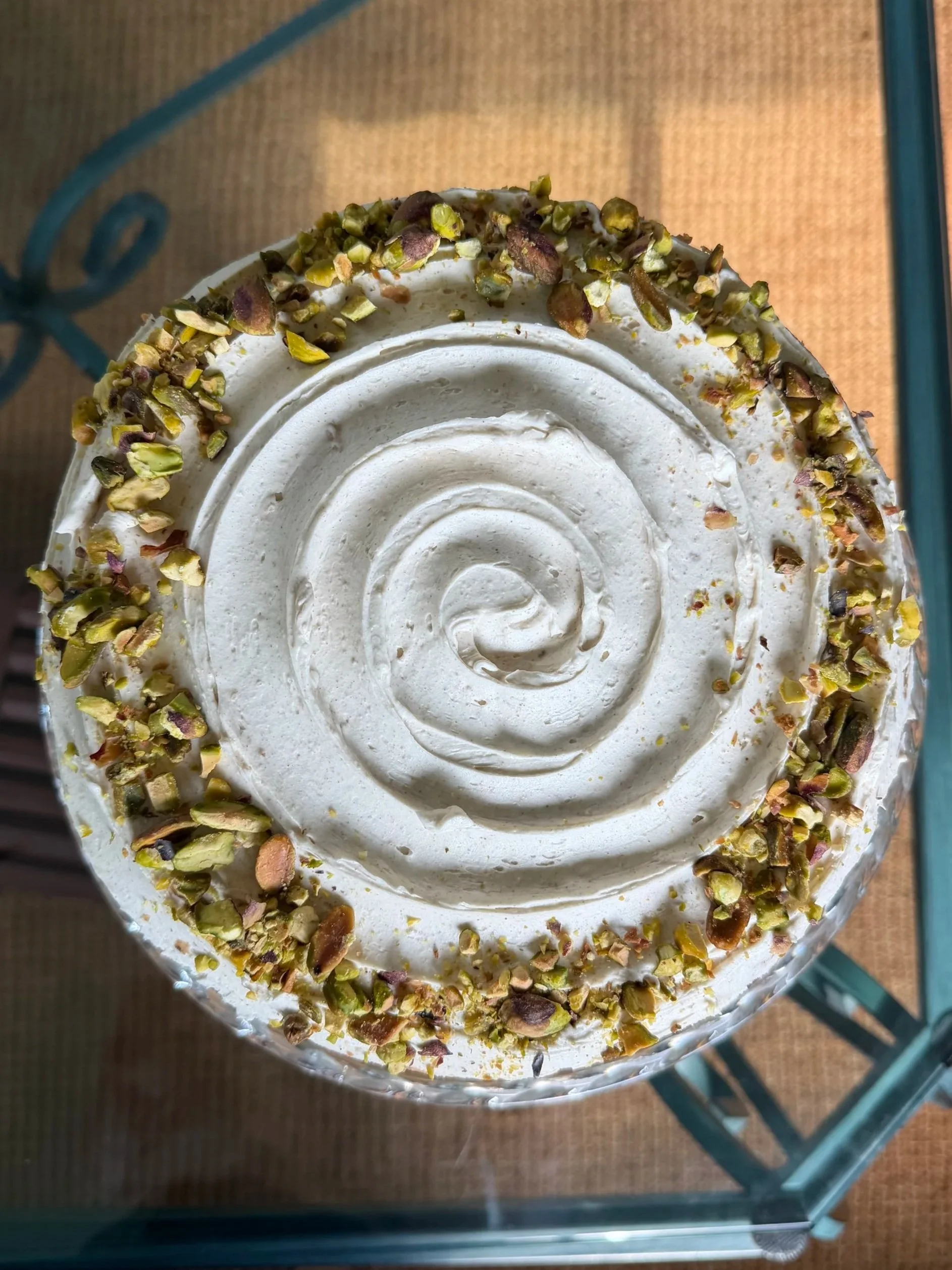 Pistachio Cake with Brown Butter Buttercream
