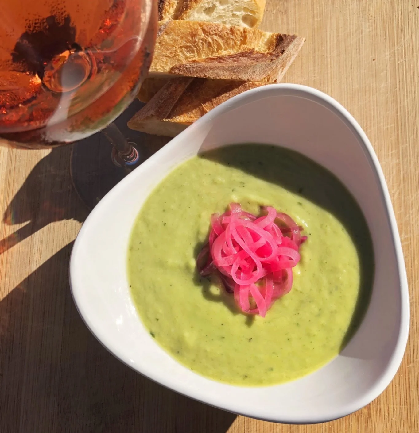 Gazpacho + Ros&eacute; = summer day perfection 💕