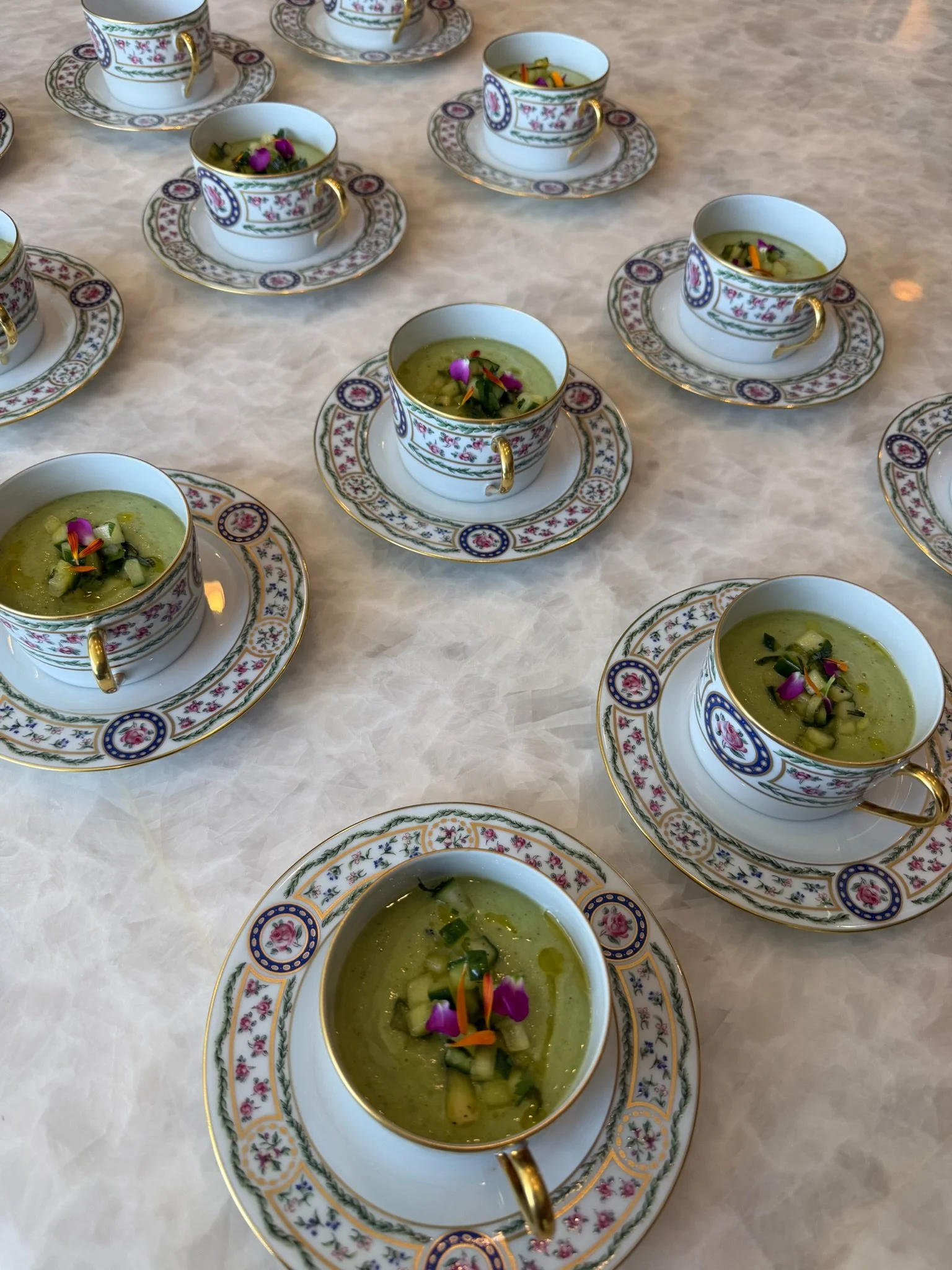 Honeydew Gazpacho as First Course for a Bridal Shower