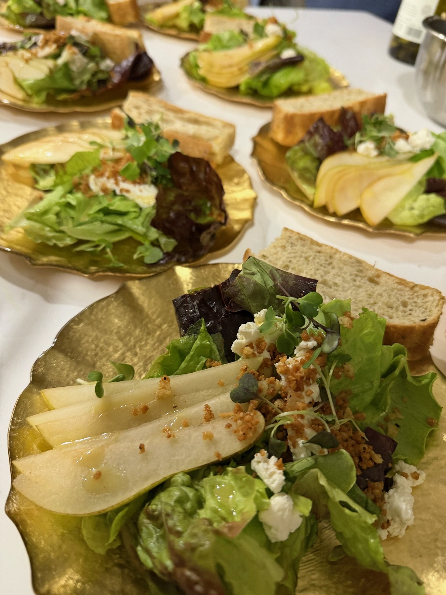 Winter Pear Salad Course for a Holiday Dinner Party