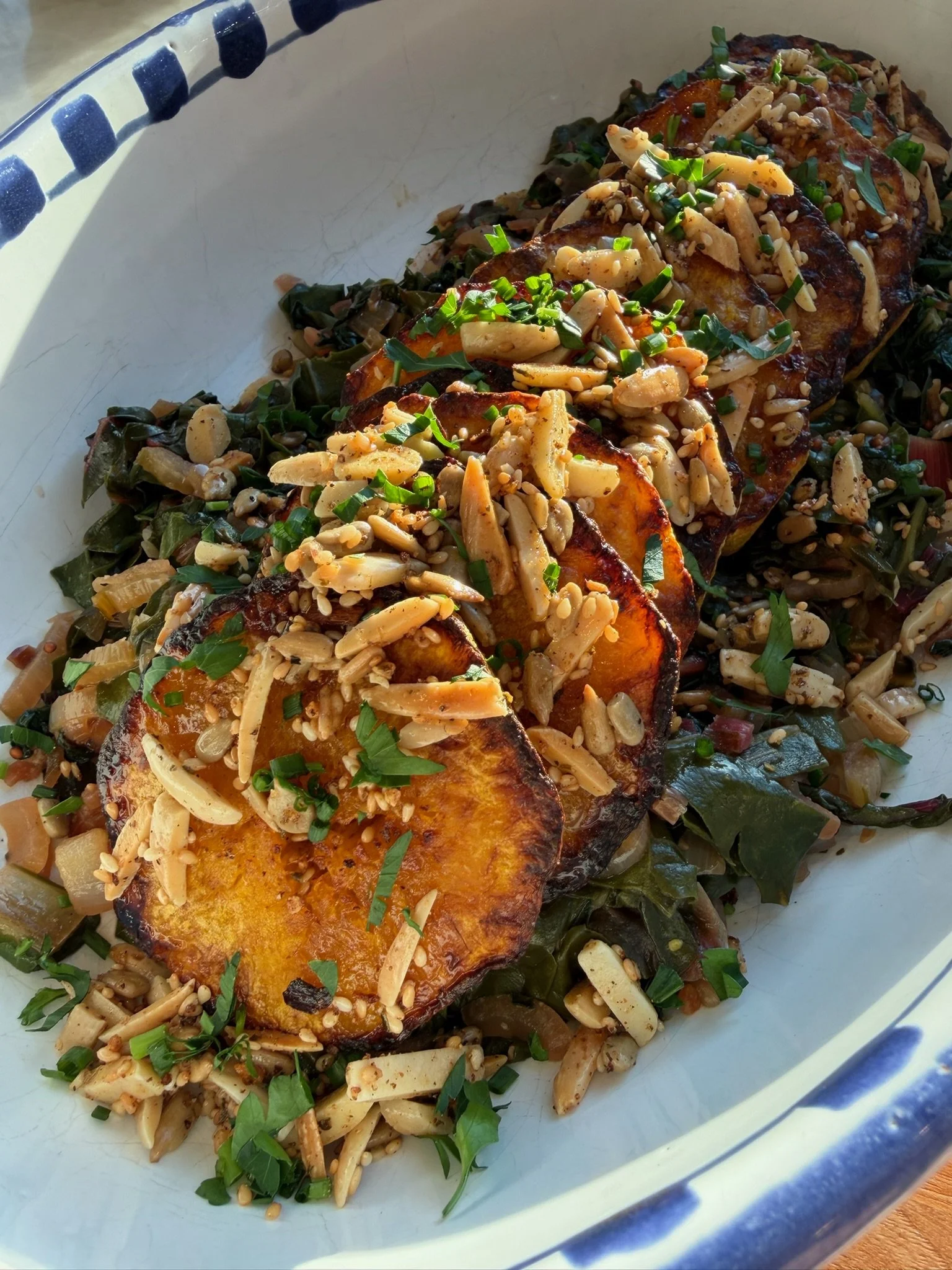 Caramelized Butternut Squash with Garden Braised Greens