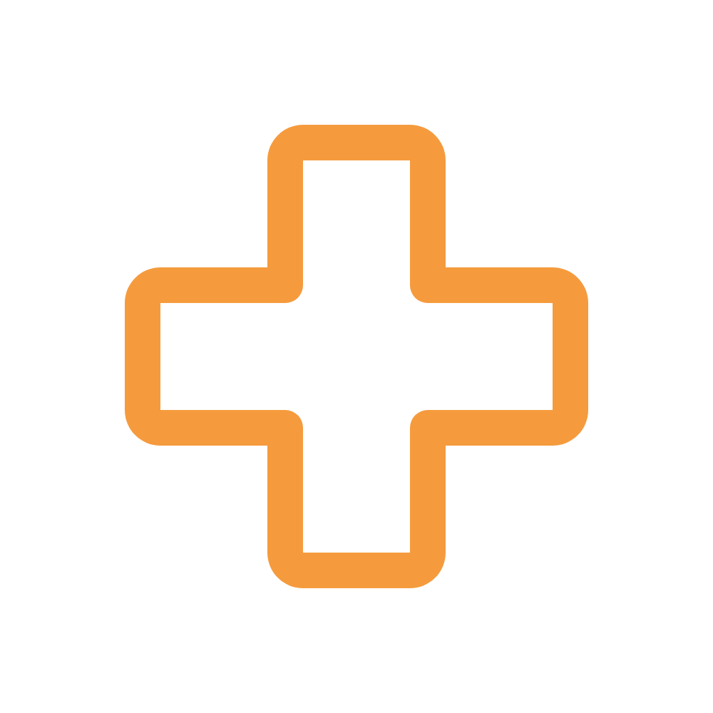 An orange medical cross symbol.