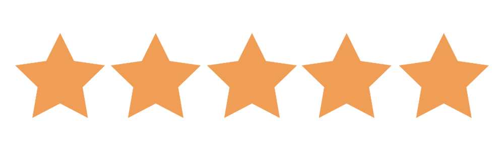 Five orange five-pointed stars aligned horizontally.
