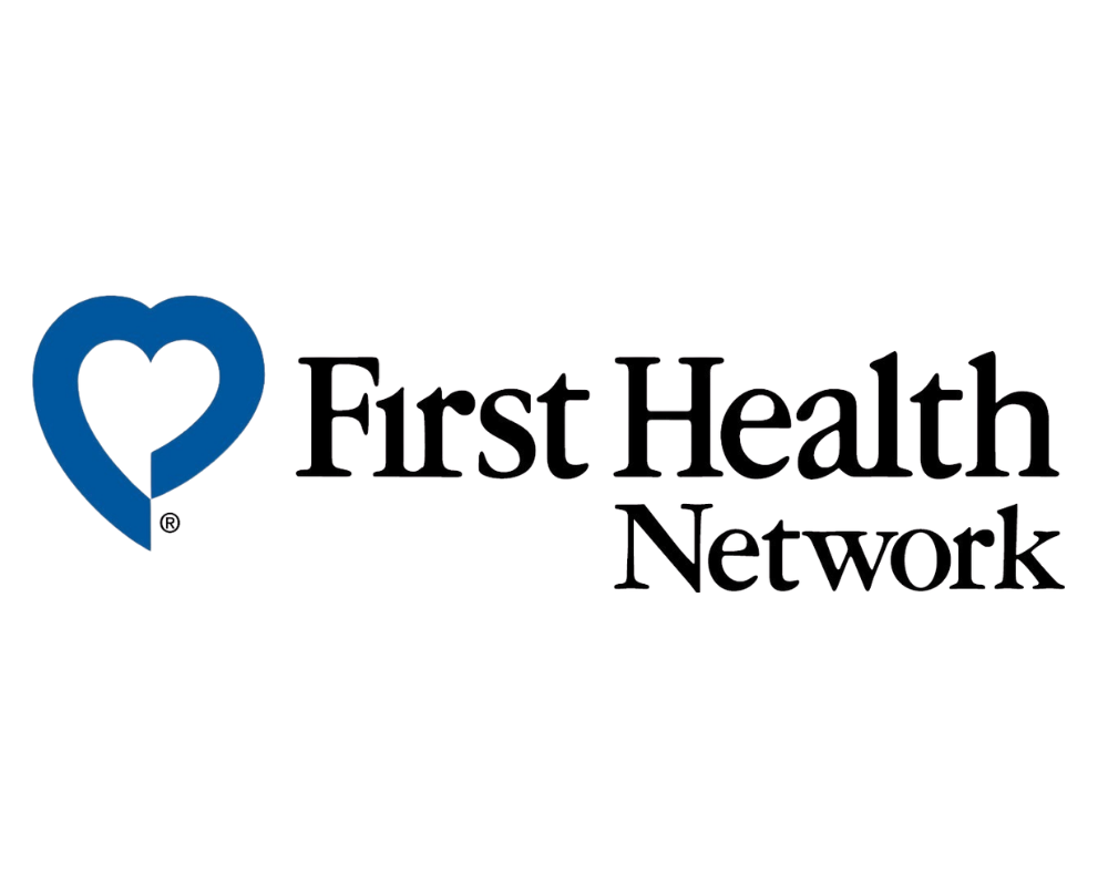 Logo of first health network featuring a stylized heart with multiple concentric layers and the text 'First Health Network' next to it.