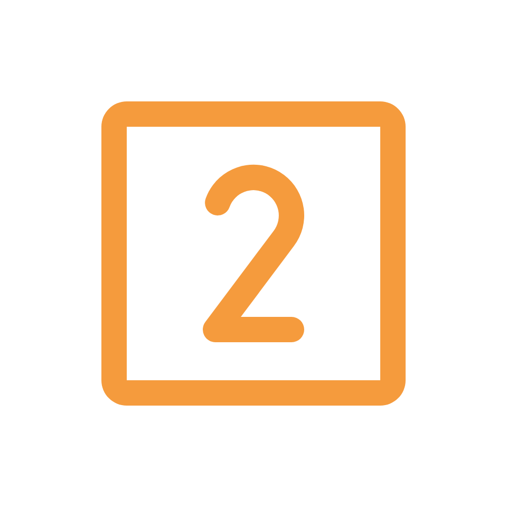 Number 2 on an orange square background.