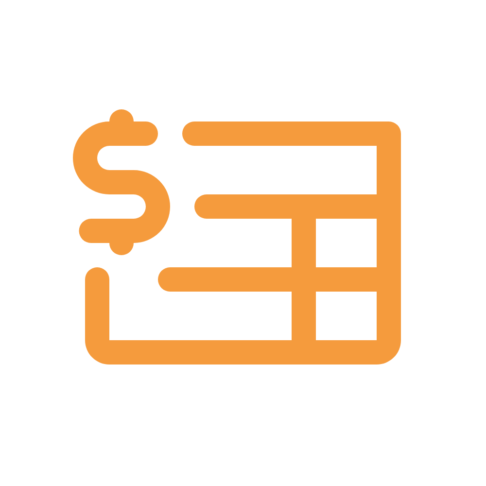 Illustration of a wallet with dollar bills and coins inside.