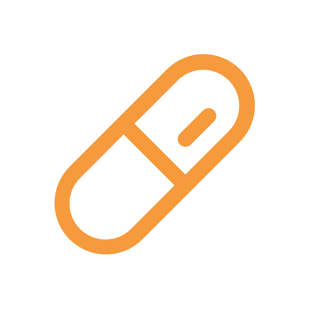 Orange pill icon.