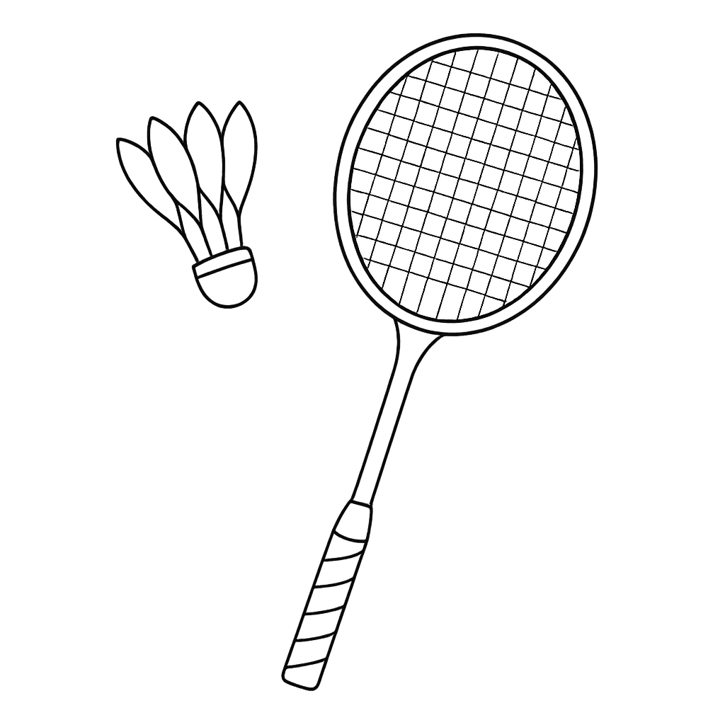 Sketch image of badminton game