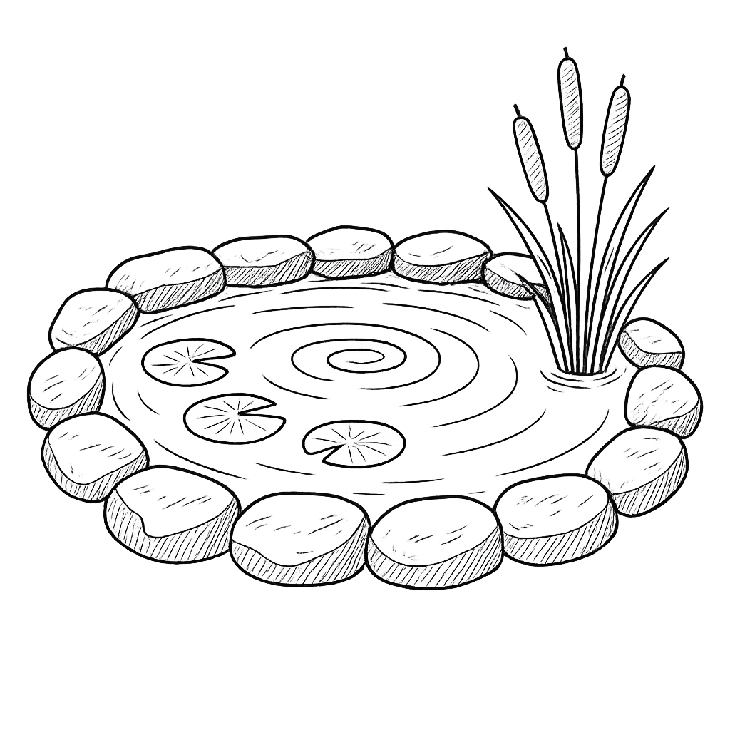 Sketch image of pond
