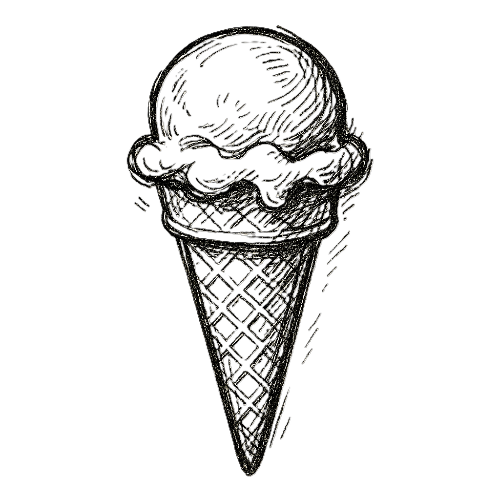 Sketch image of an ice cream cone