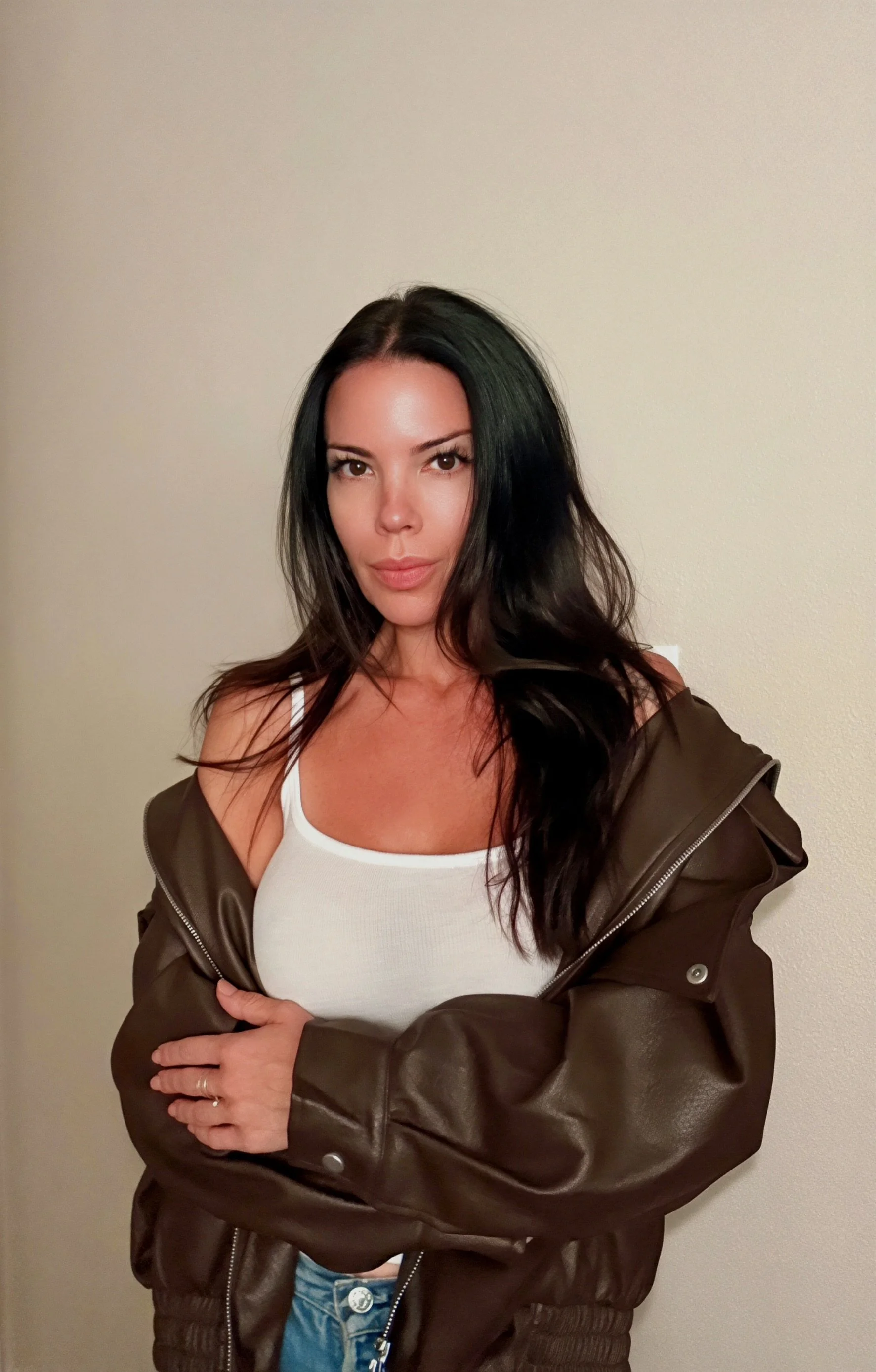 FAUX LEATHER BOMBER JACKET