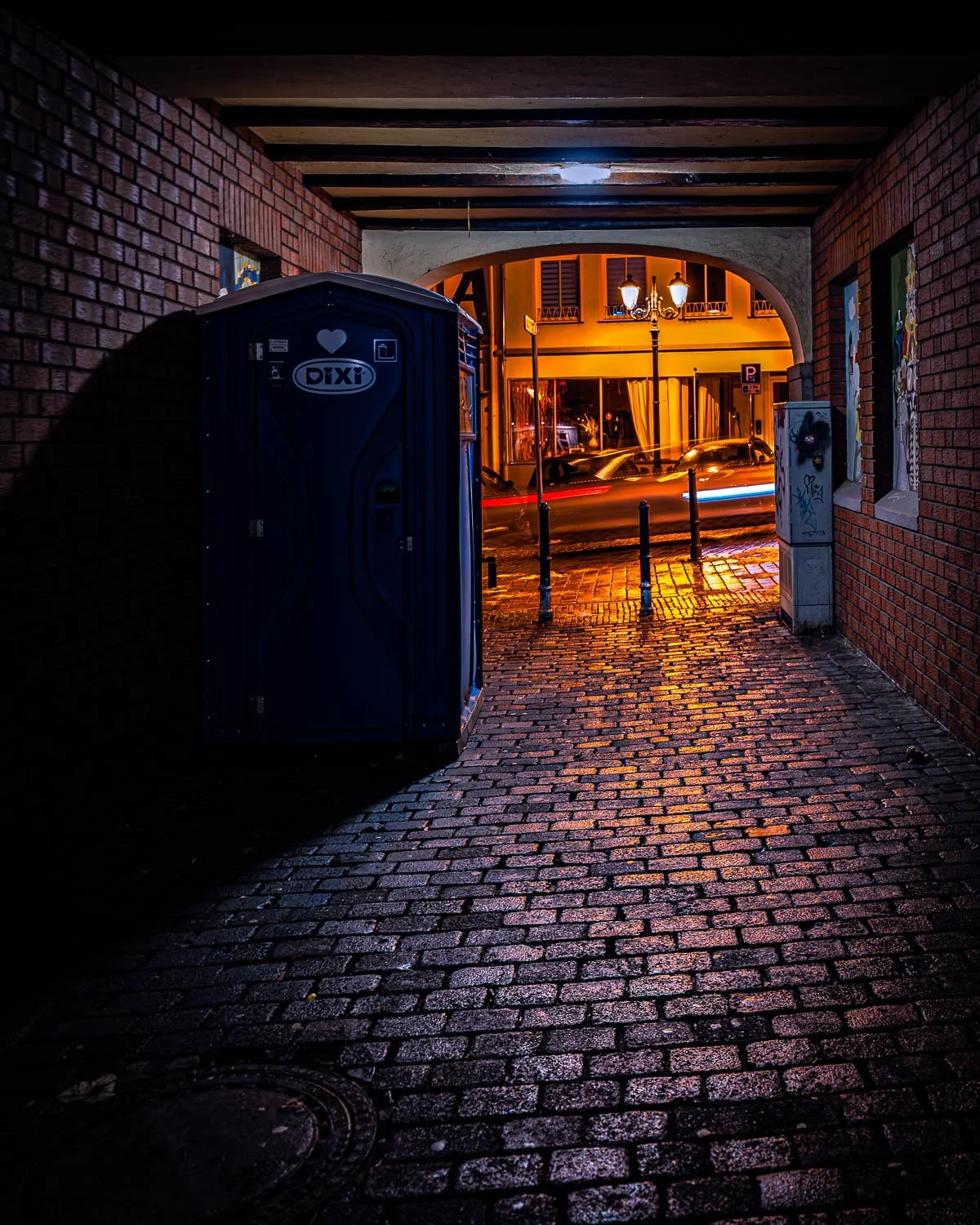Wetzlar, perfectly placed mobile toilet.