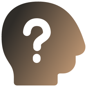 Silhouette of a person's head with a question mark inside, indicating mystery or unknown.
