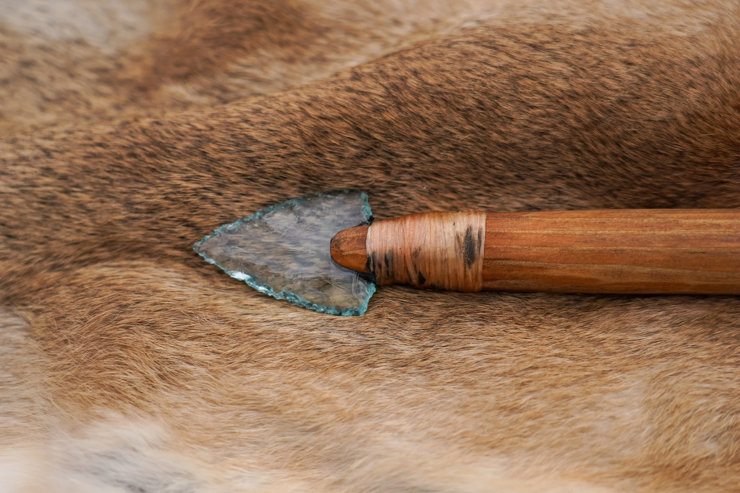 Green glass javelin on oak dowel- 7 (1).jpg