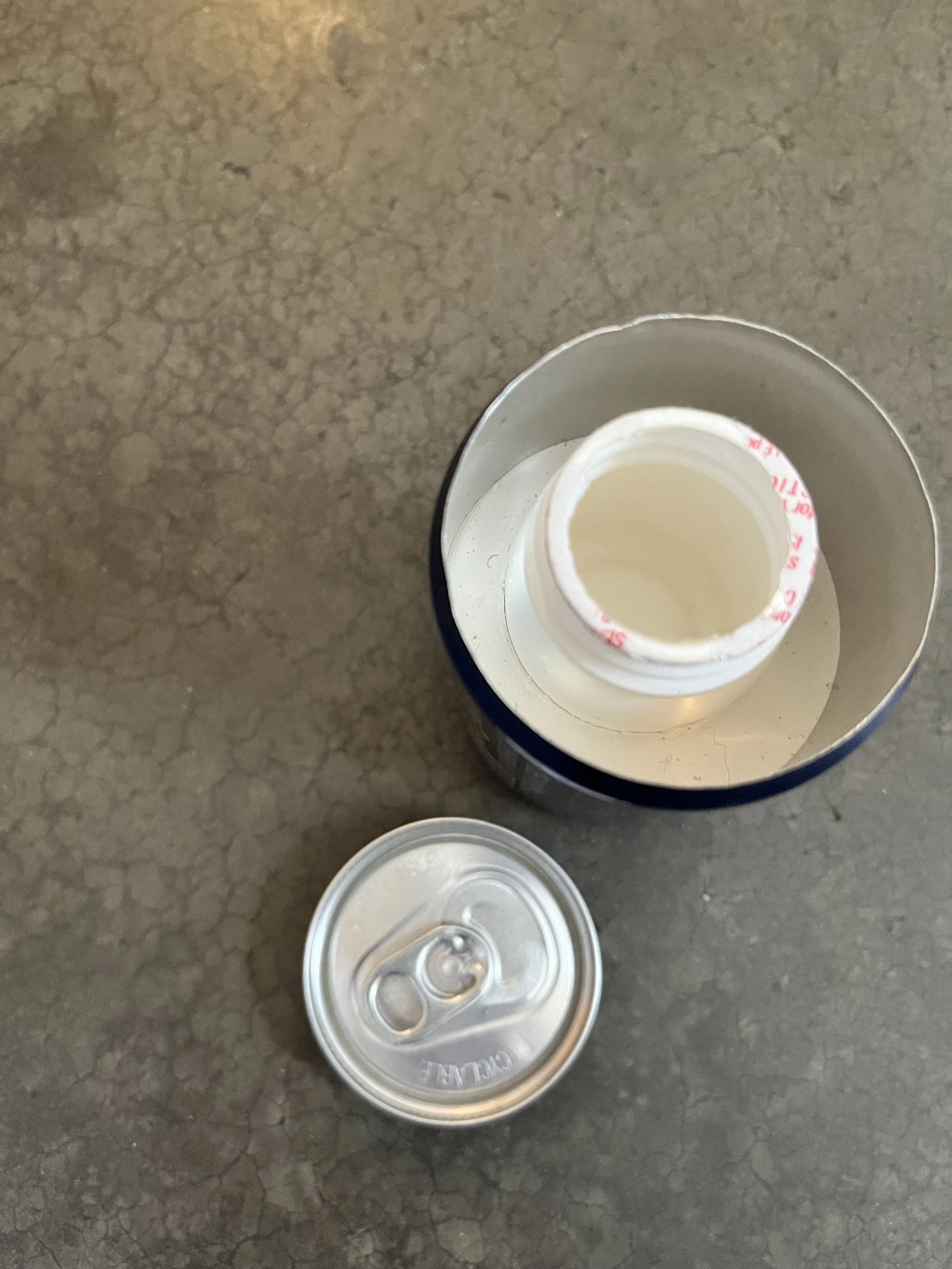 Stash can soda safe with the top taken off.