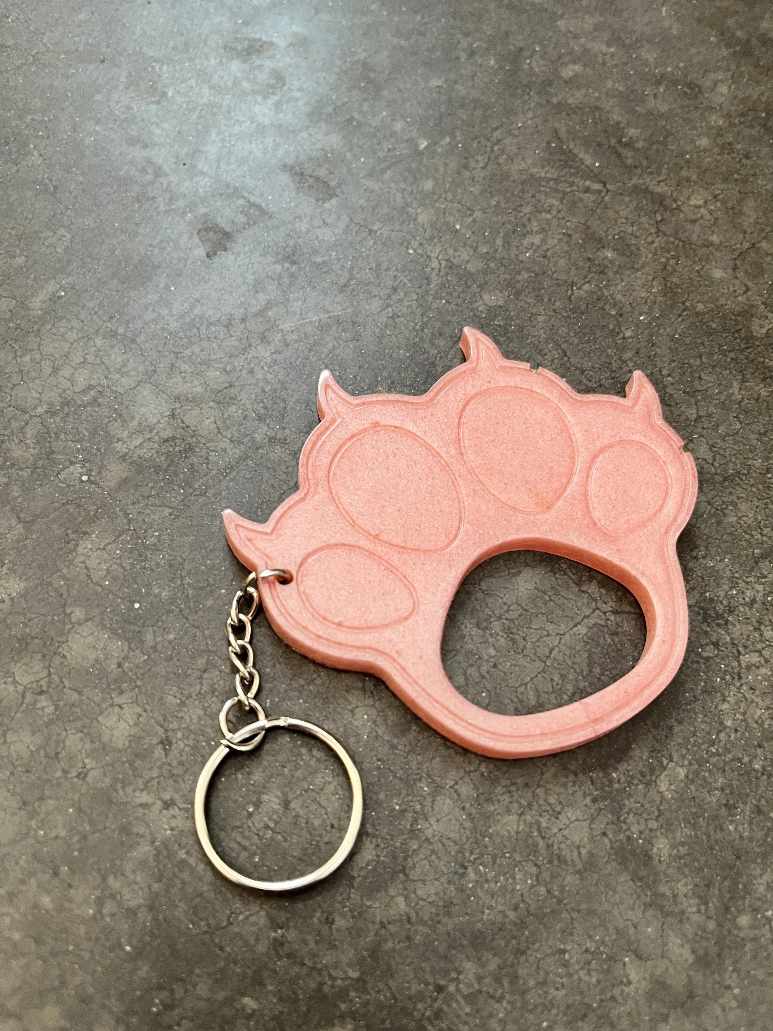 A paw shaped keychain.