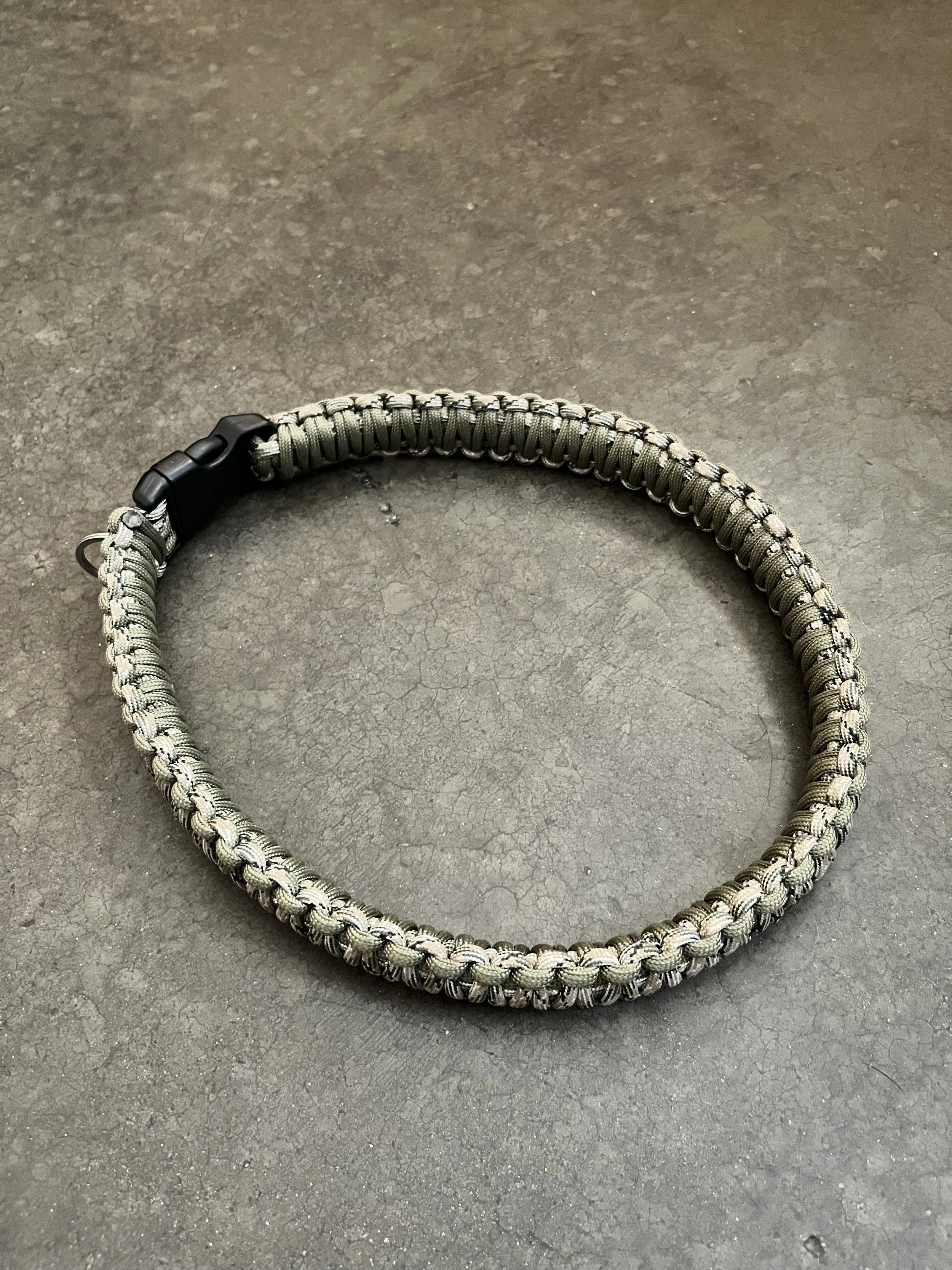 A paracord collar for a big dog.
