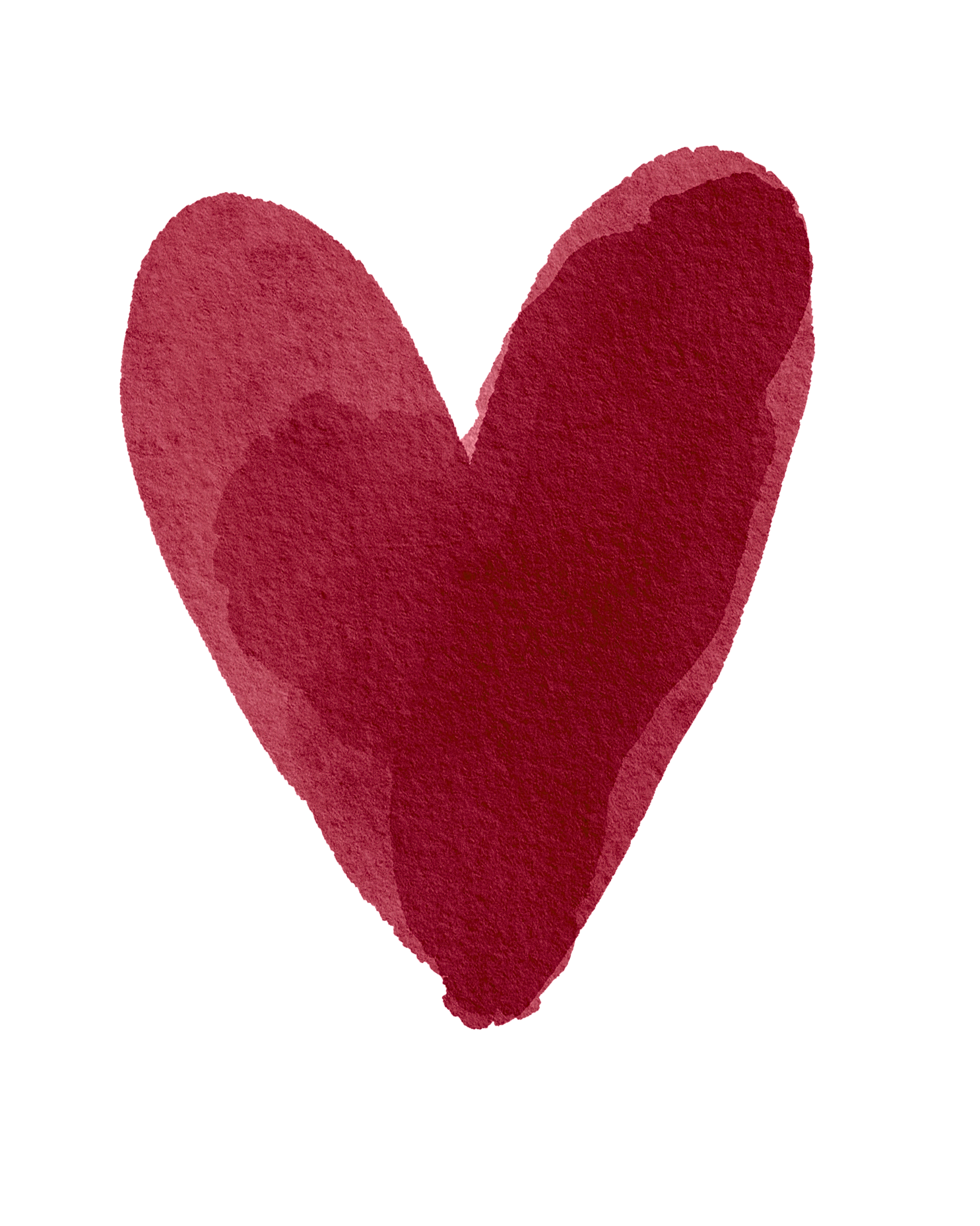 A red, textured, broken heart shape.