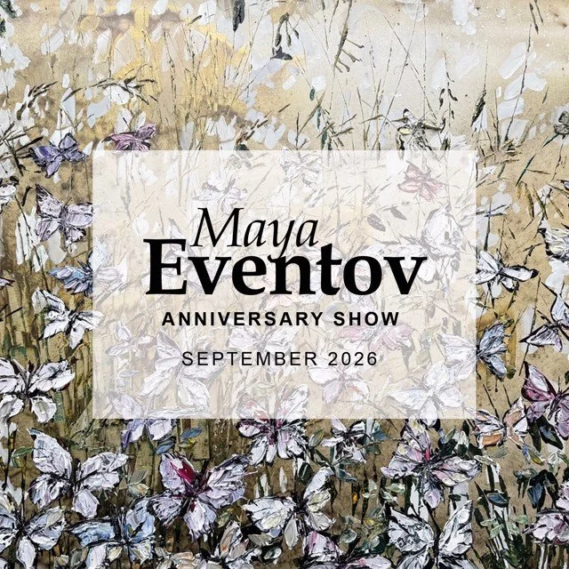 Maya Eventov Anniversary Show promotional graphic — Prairiebrooke Arts, Overland Park, Kansas, September 17–26, 2026.