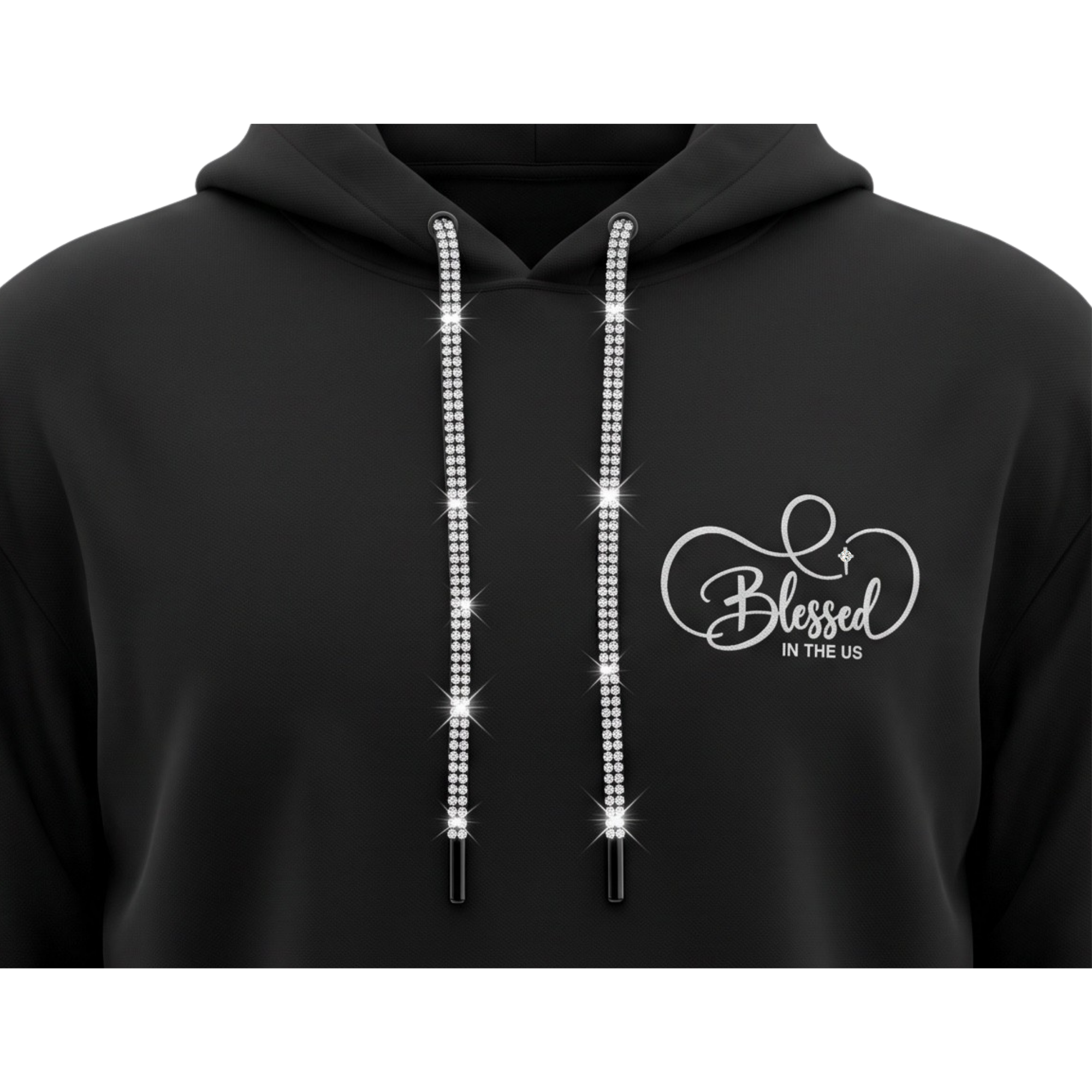 I Am Blessed Black Hoodie Front-Cropped.png