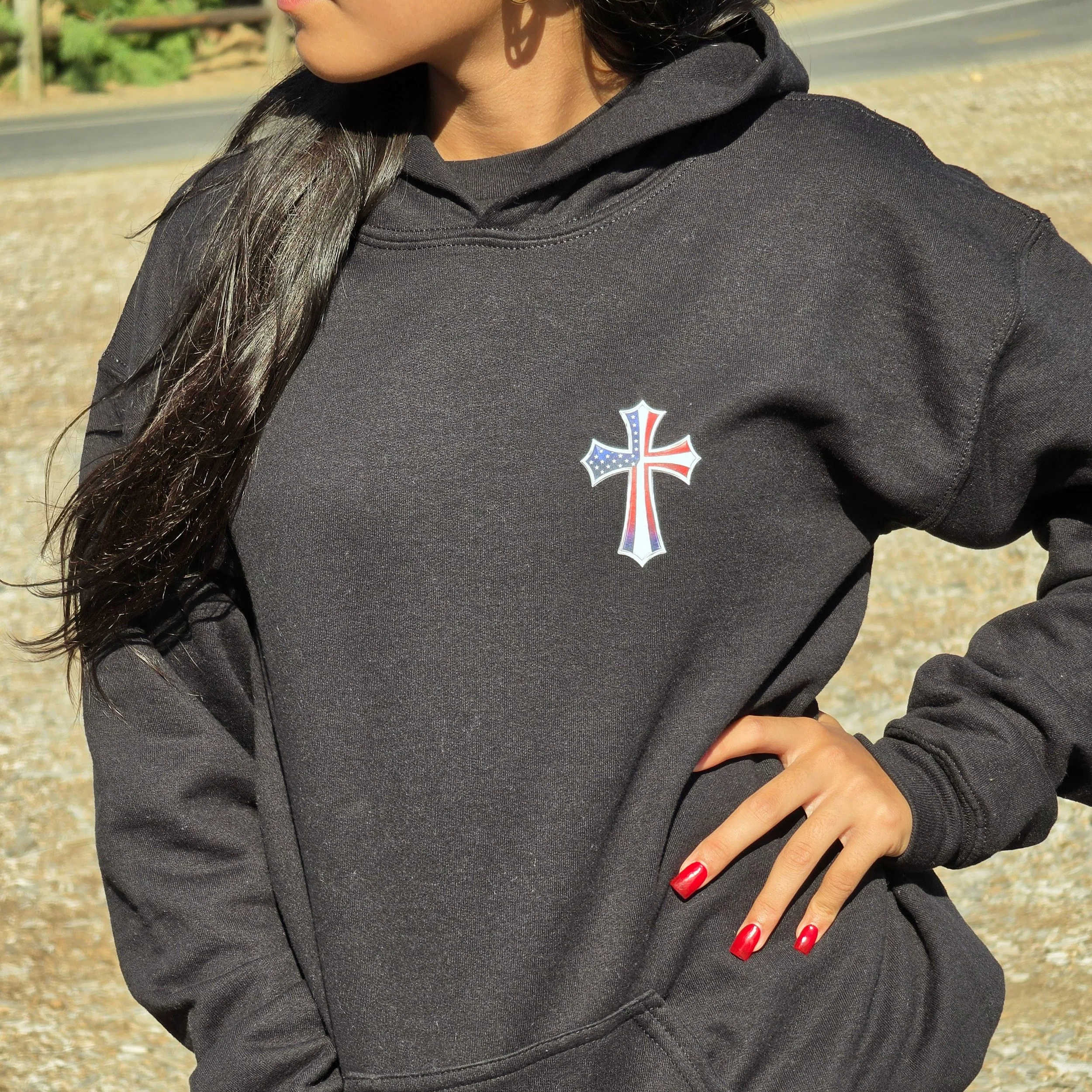 Rock n' Faith Black Hoodie Front-Lilly.jpg