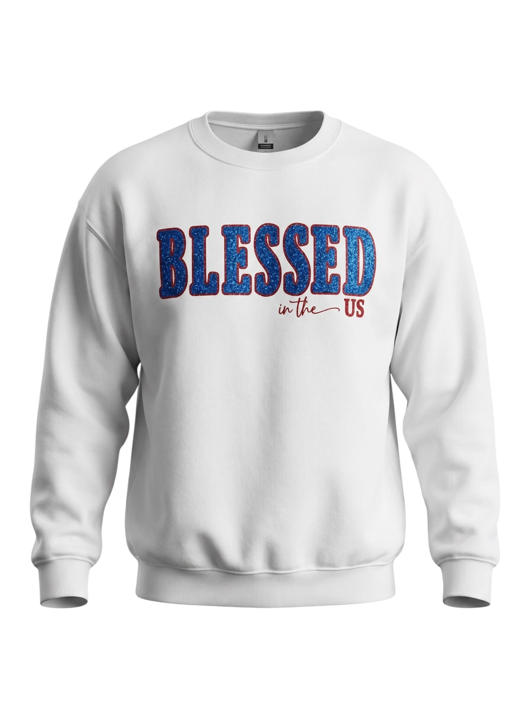 Red, White & Glitter White Crewneck-Blue Glitter.jpg