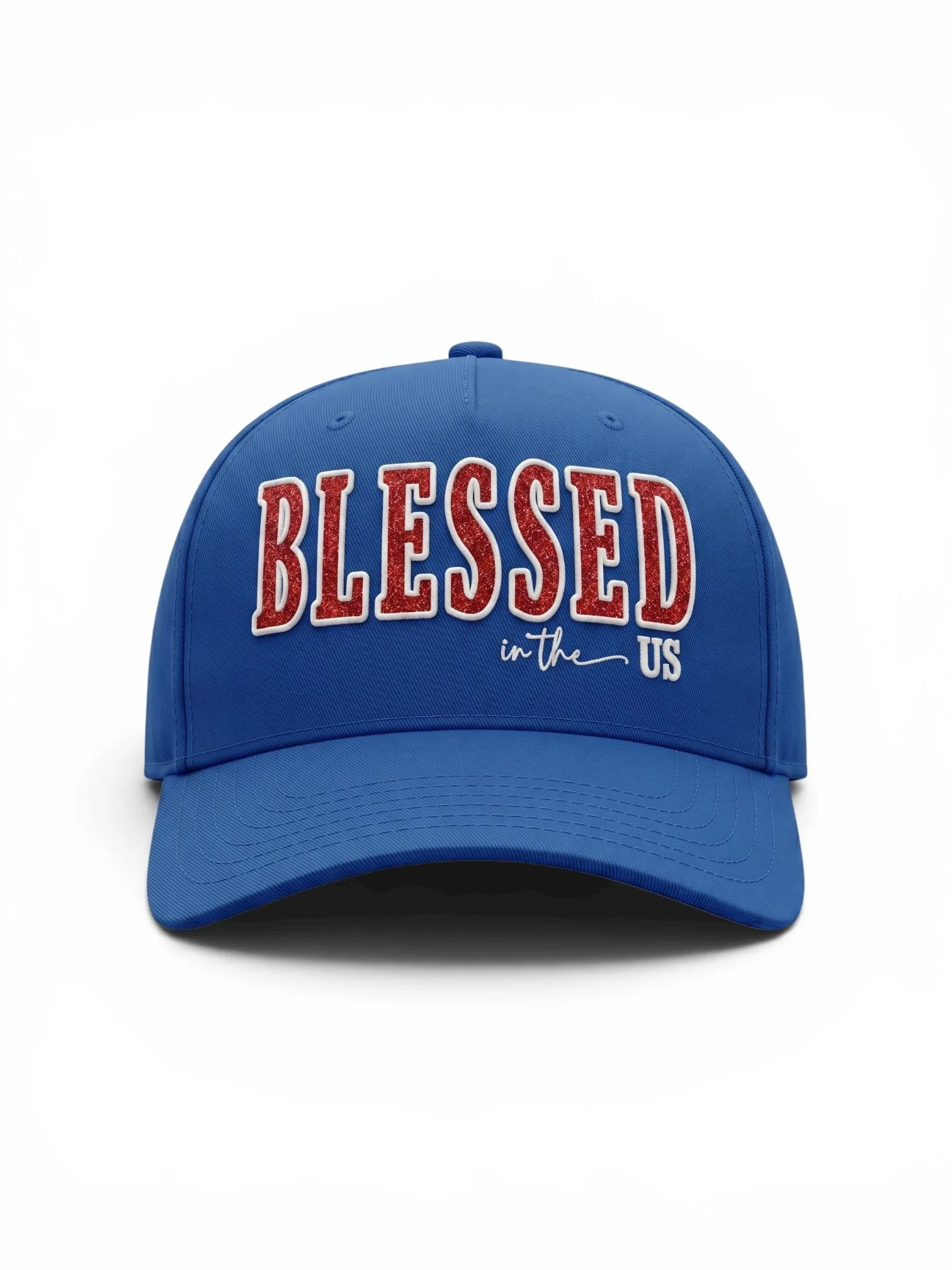 Red, White & Glitter Baseball Cap-Blue.jpg